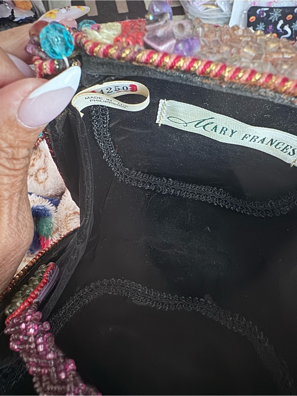 Mary Frances Multicolor Beaded Floral Crossbody with Sculptural Flower Detail - Picture 10 of 10